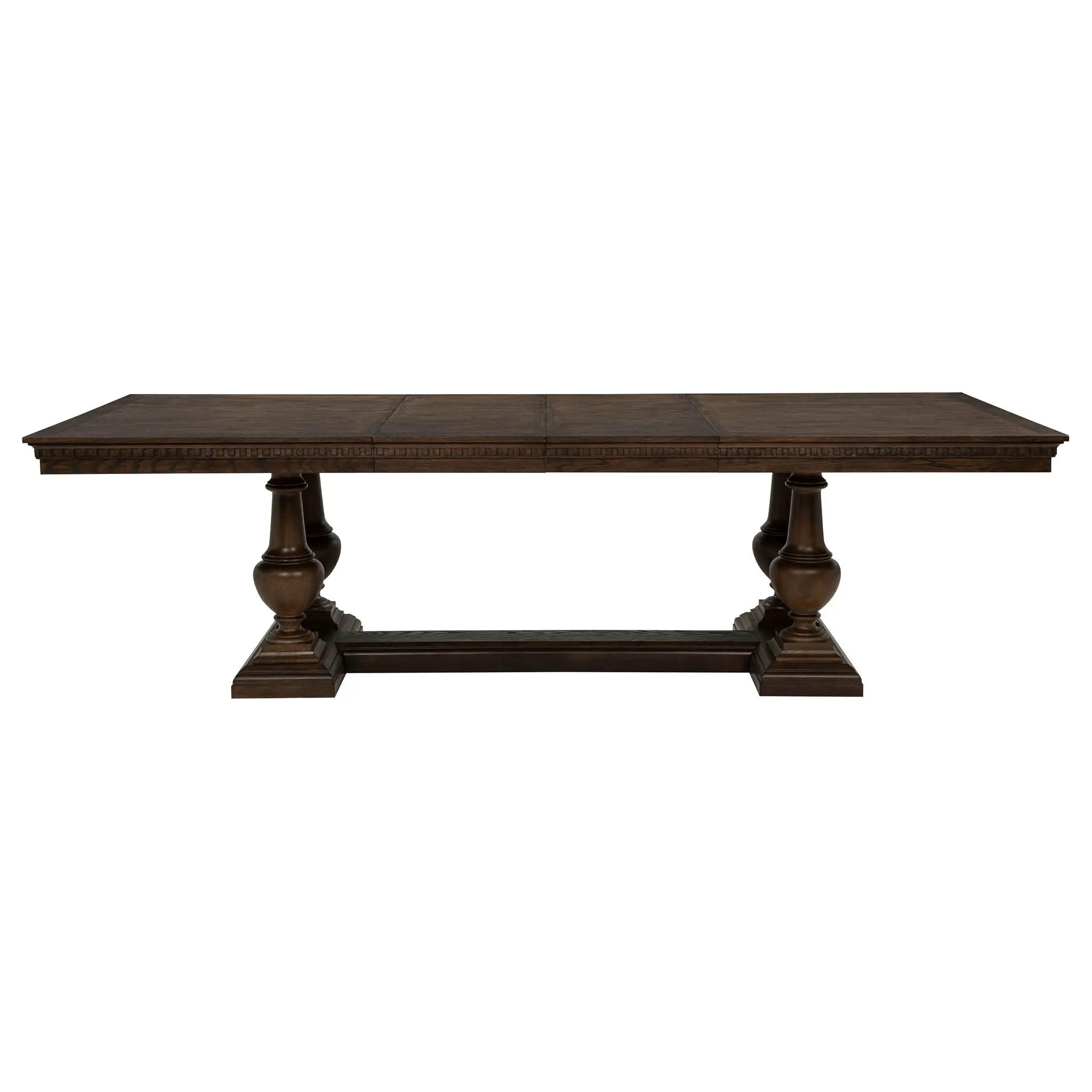 Ridgewell Rectangular Trestle Dining Table Dark Oak by Unique Piece Furniture