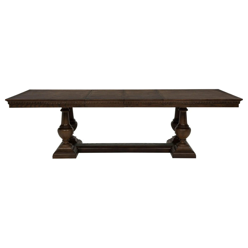 Ridgewell Rectangular Trestle Dining Table Dark Oak by Unique Piece Furniture