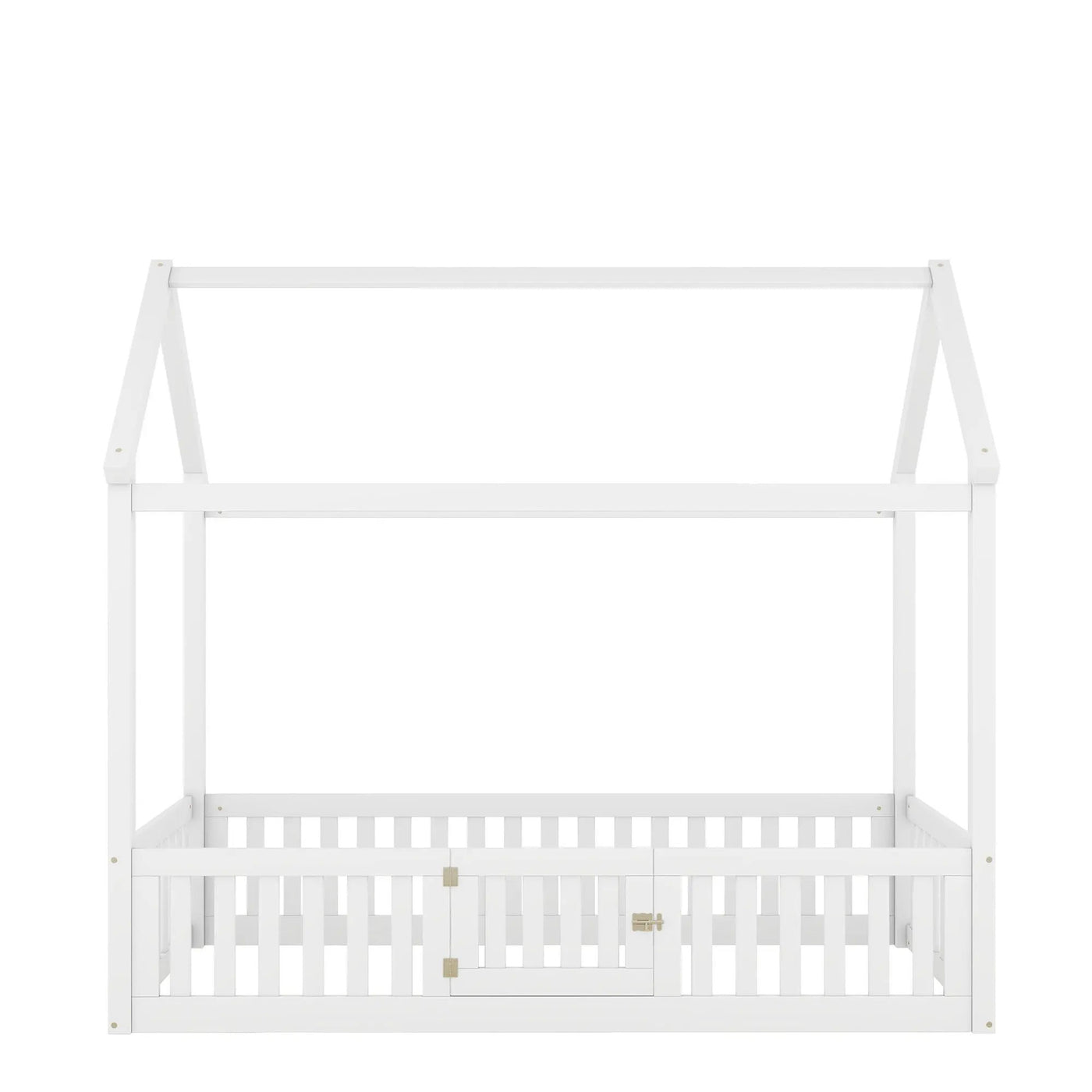 Wood House Bed With Fence And Door by HouseOfZazla