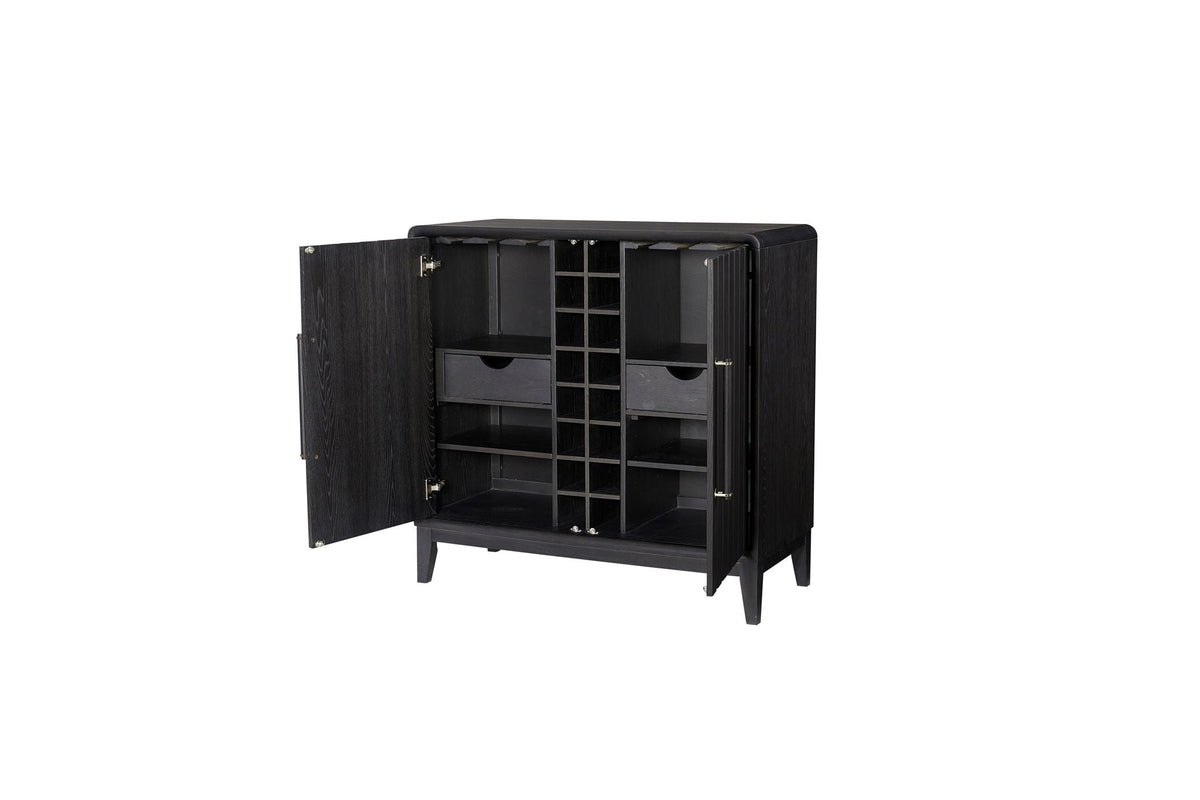 Ample Storage Bar Cabinet with Wine Glass Storage - Black, photo 3 of 5