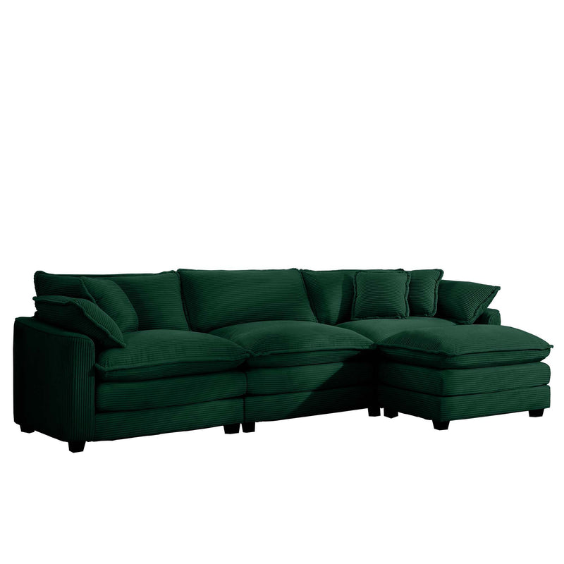 Modern Oversized Modular Cushion Sofa With Ottoman, Low Back, Deep Seating Sofa Set by Unique Piece Furniture