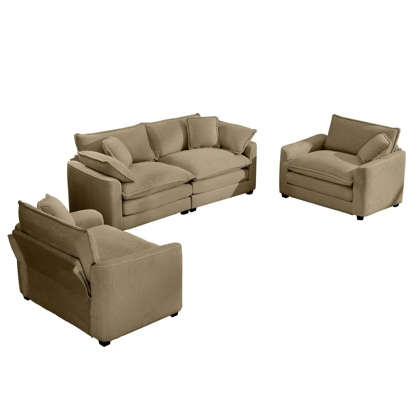 Elegant Oversized Sectional Sofa Set With Deep Seats And Flexible Layout by HouseOfZazla