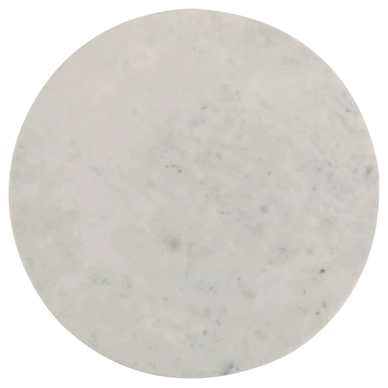 Astoria Round Genuine Marble Side End Table White by Unique Piece Furniture