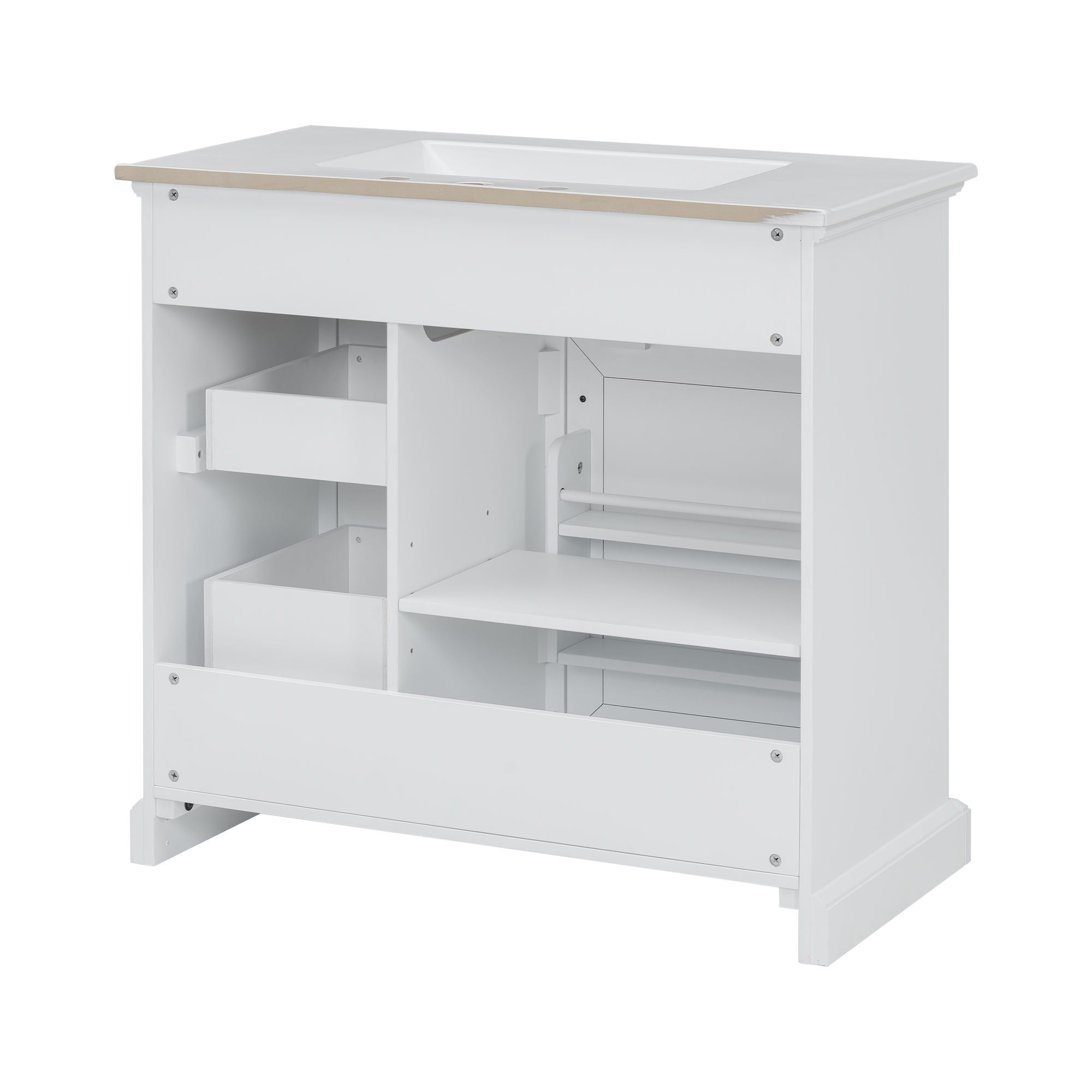 36" Bathroom Vanity With Sink, 2 Tip-Out Drawers, Soft Close Hinges by HouseOfZazla