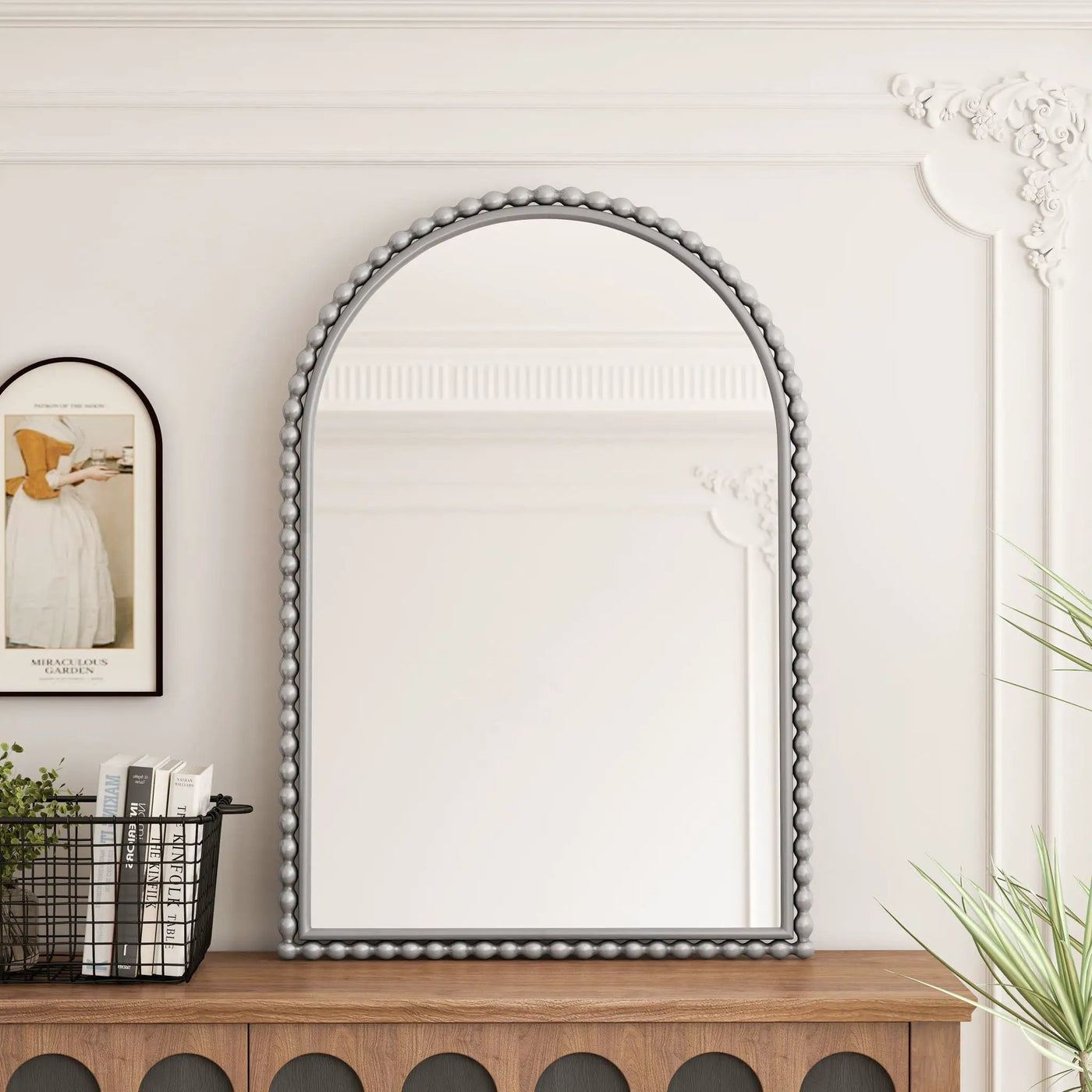 Vintage Iron Art Arch Mirror, Wall Hanging Or Table Display by HouseOfZazla