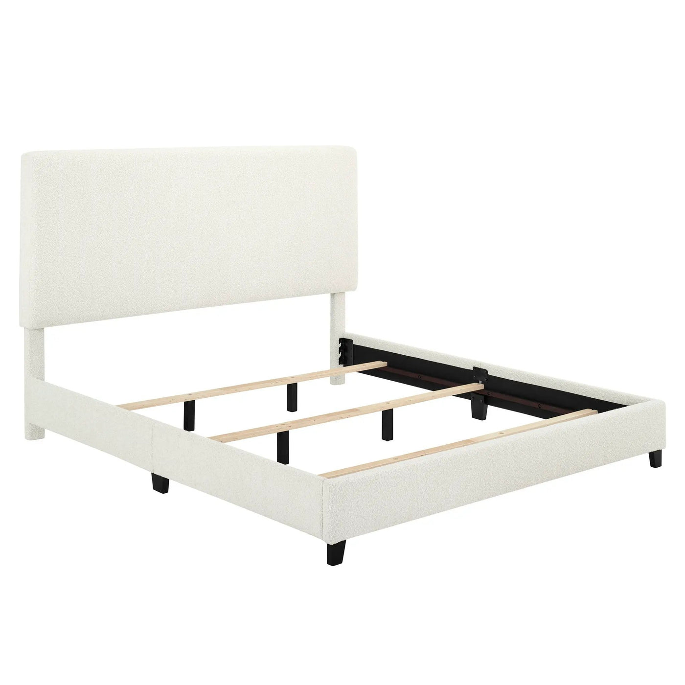 Platform Bed & Upholstered Headboard by HouseOfZazla