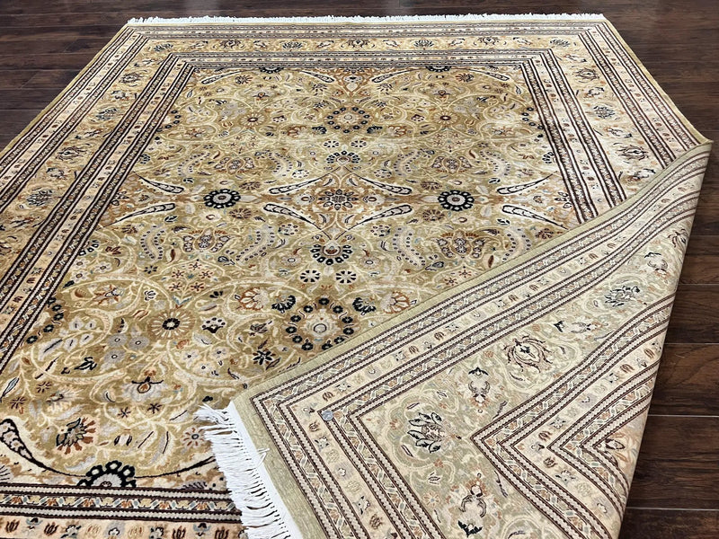 Pak Persian Rug 8x10, Wool Hand Knotted Vintage Carpet, Safavieh Rug, Gold Tan, 270 KPSI by Jewel Rugs