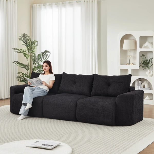 Chenille Sofa for Living Room - 109" Large Modern 3-Seater, photo 2 of 10