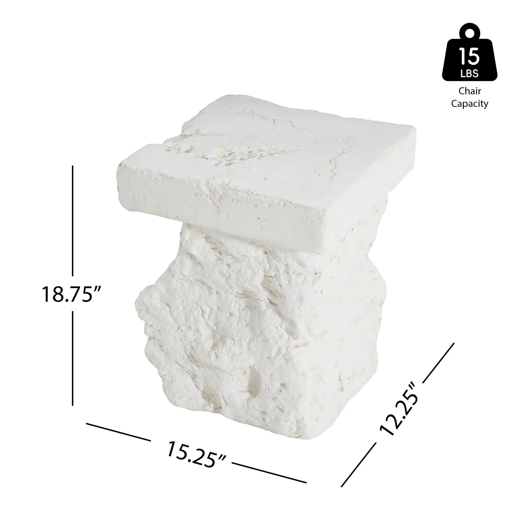 Talia Outdoor Patio Modern Artistry MGO Side Table, White by HouseOfZazla