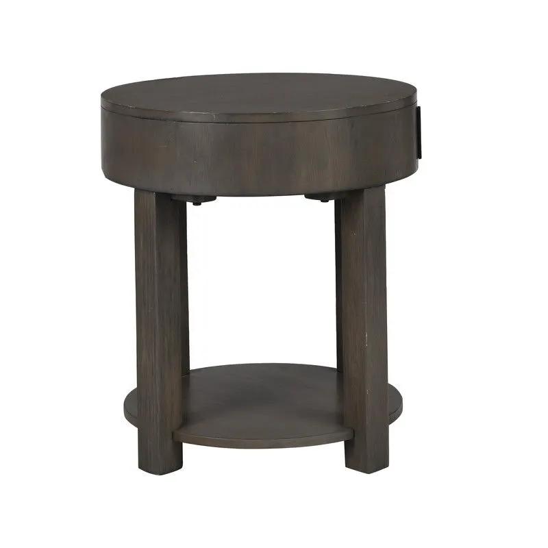 Jonah - MDF End Table With USB Ports - Light Brown by HouseOfZazla