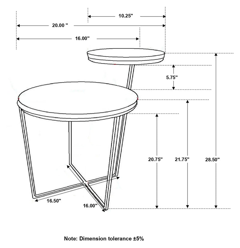 Yael Round Mango Wood Accent Side Table Natural and Gunmetal by Unique Piece Furniture
