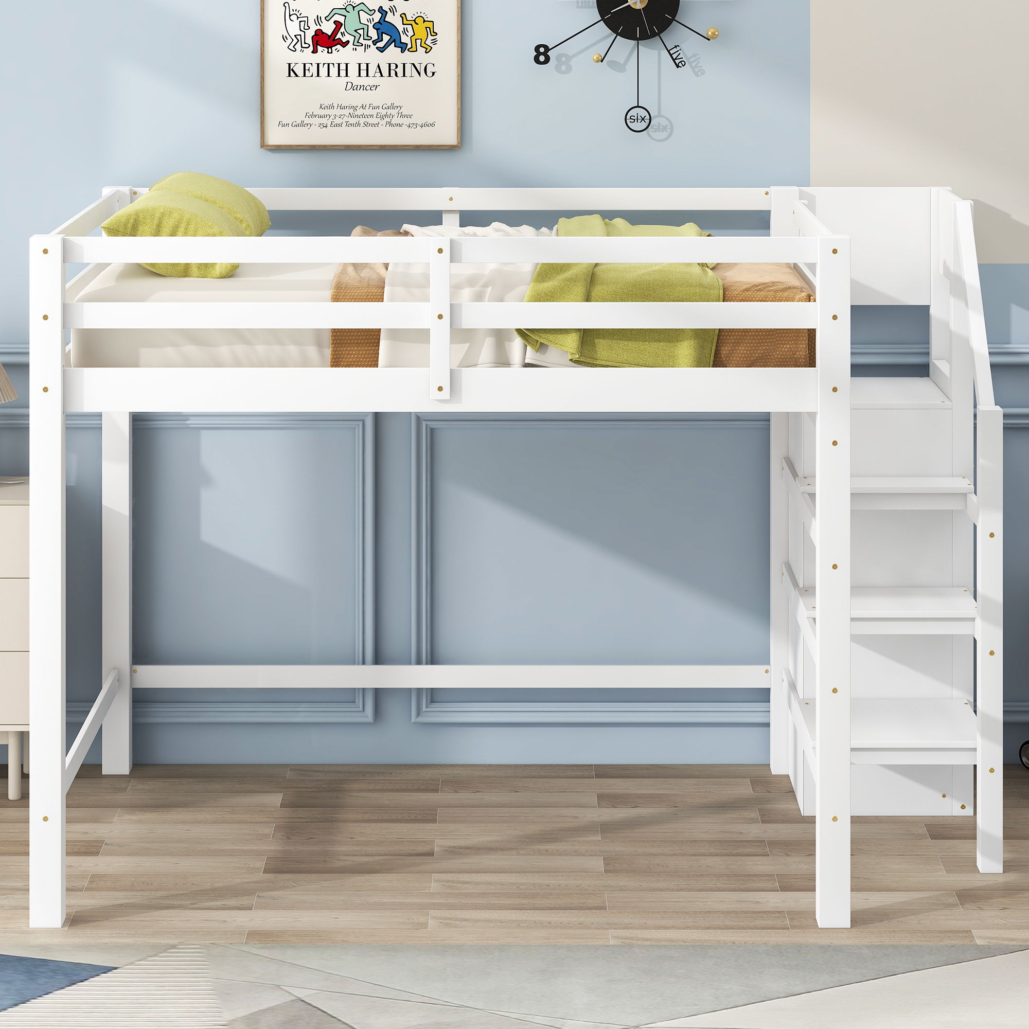 Loft Bed With Built In Storage Wardrobe And Staircase by Unique Piece Furniture