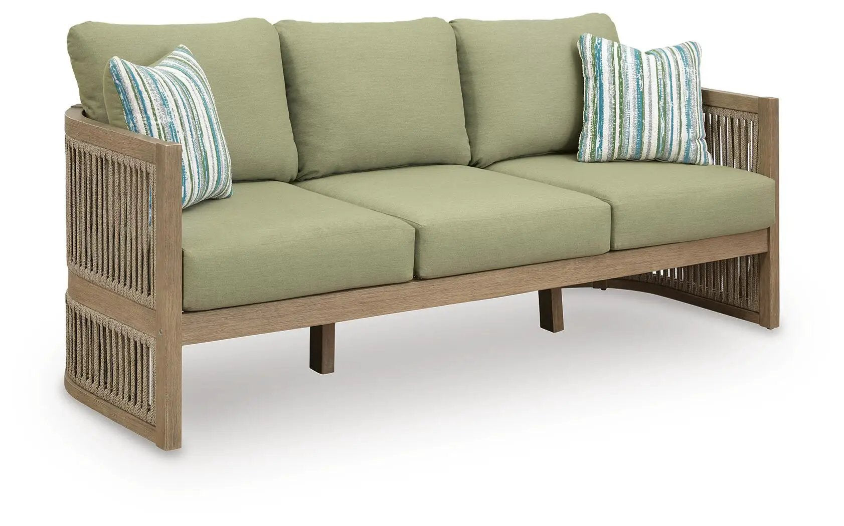 Serena Shores - Sofa With Cushion - Beige / Green by Unique Piece Furniture