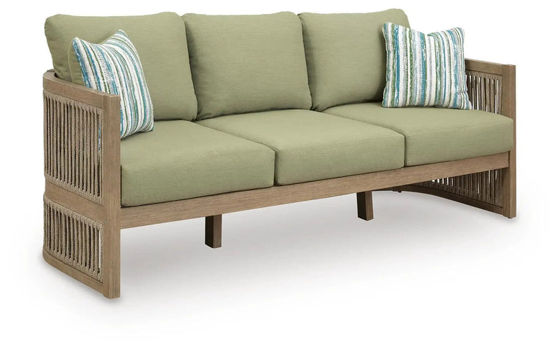 Serena Shores - Sofa With Cushion - Beige / Green by Unique Piece Furniture