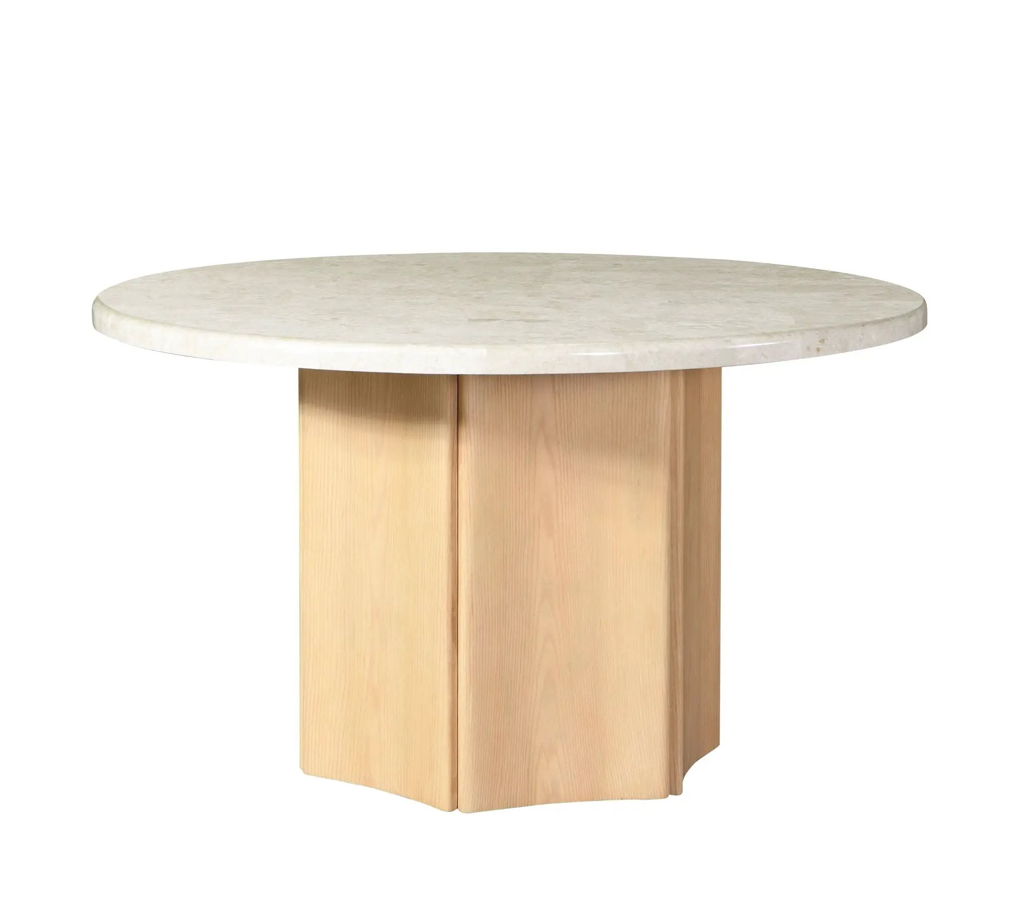Qwin - Marble Top Round Dining Table - Natural by HouseOfZazla
