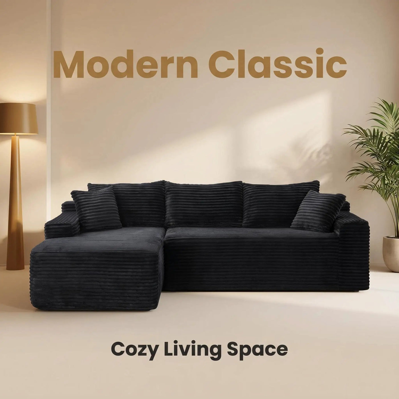 94.5" Cloud Modular Sectional Sofa Couch with L-Shape Chaise by HouseOfZazla