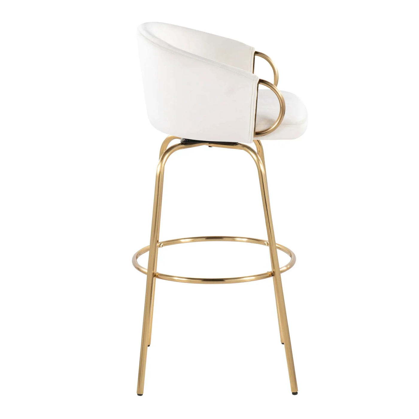 Claire - Contemporary / Glam Fixed Height Bar Stool (Set of 2) Round Footrest (Set of 2) by HouseOfZazla