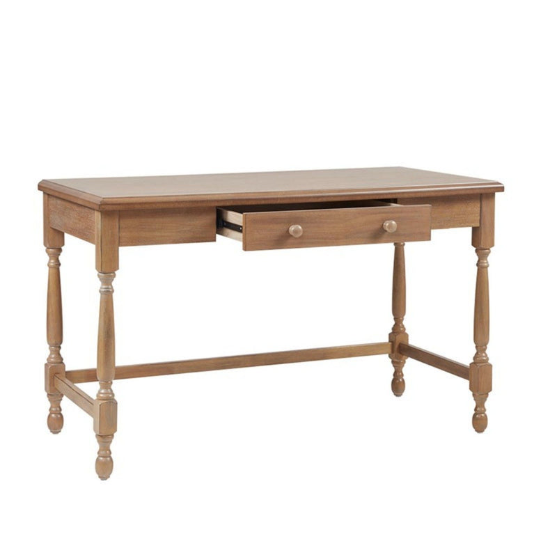Tabitha - Desk With Drawer And Turned Legs - Natural by HouseOfZazla