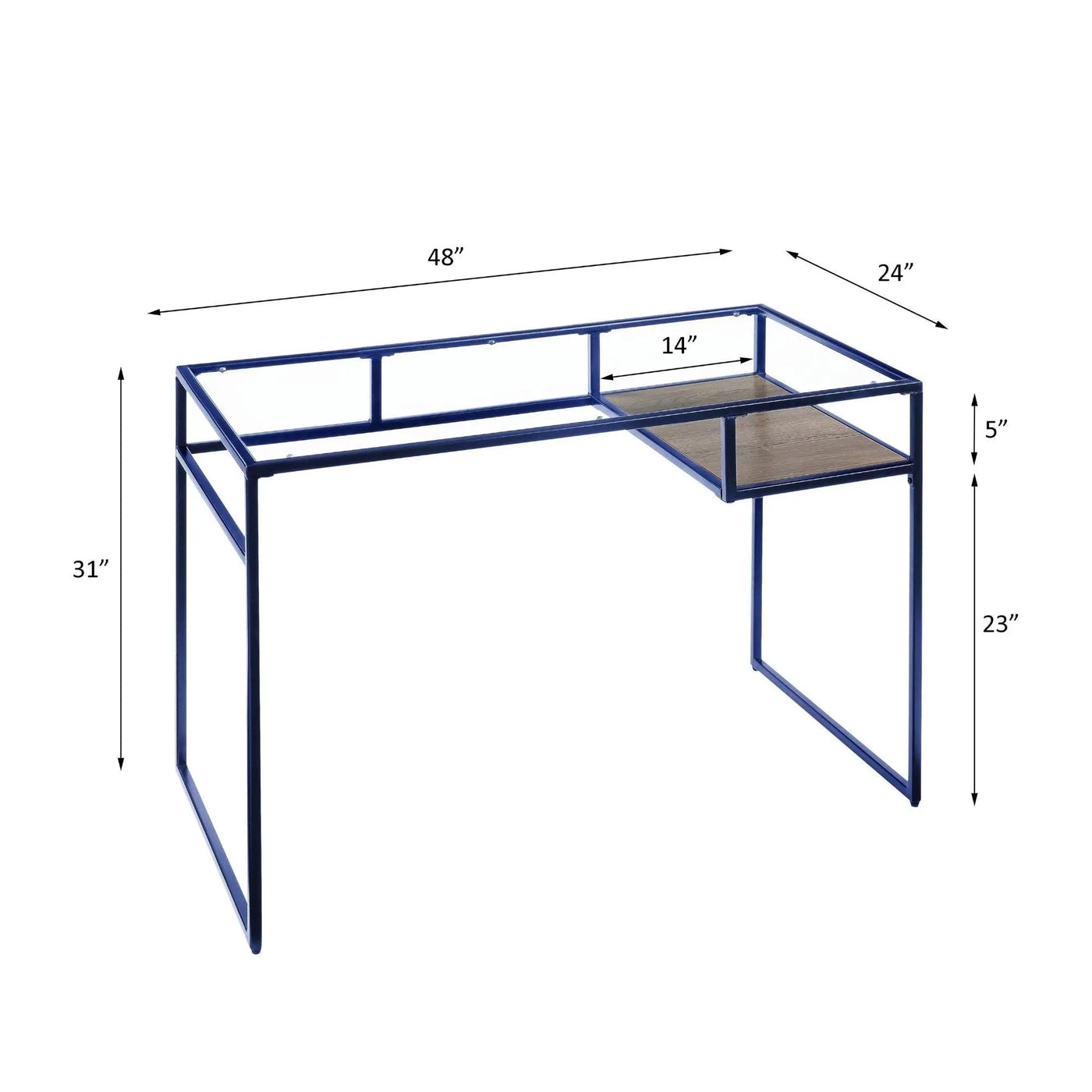 Yasin - Glass Top Writing Desk by Unique Piece Furniture