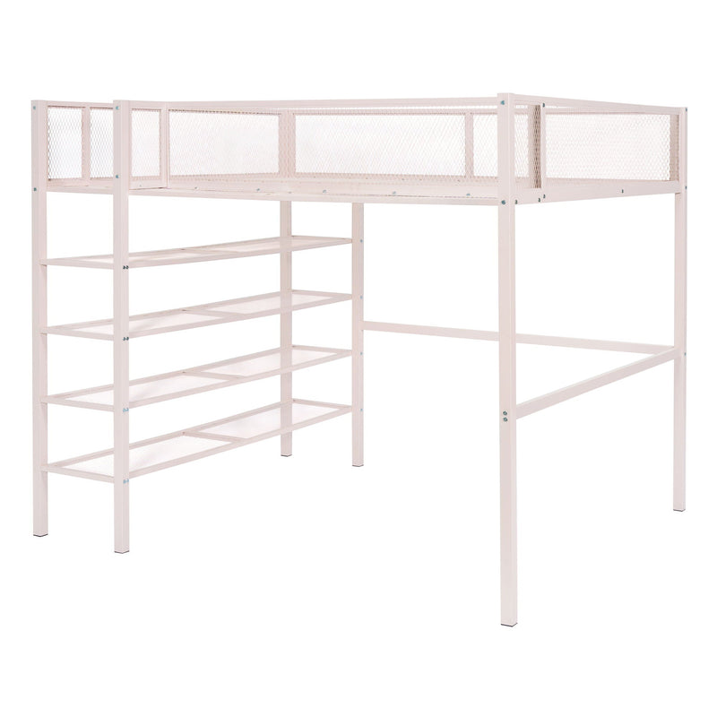 Loft Bed With 4 Tier Shelves And Storage by HouseOfZazla