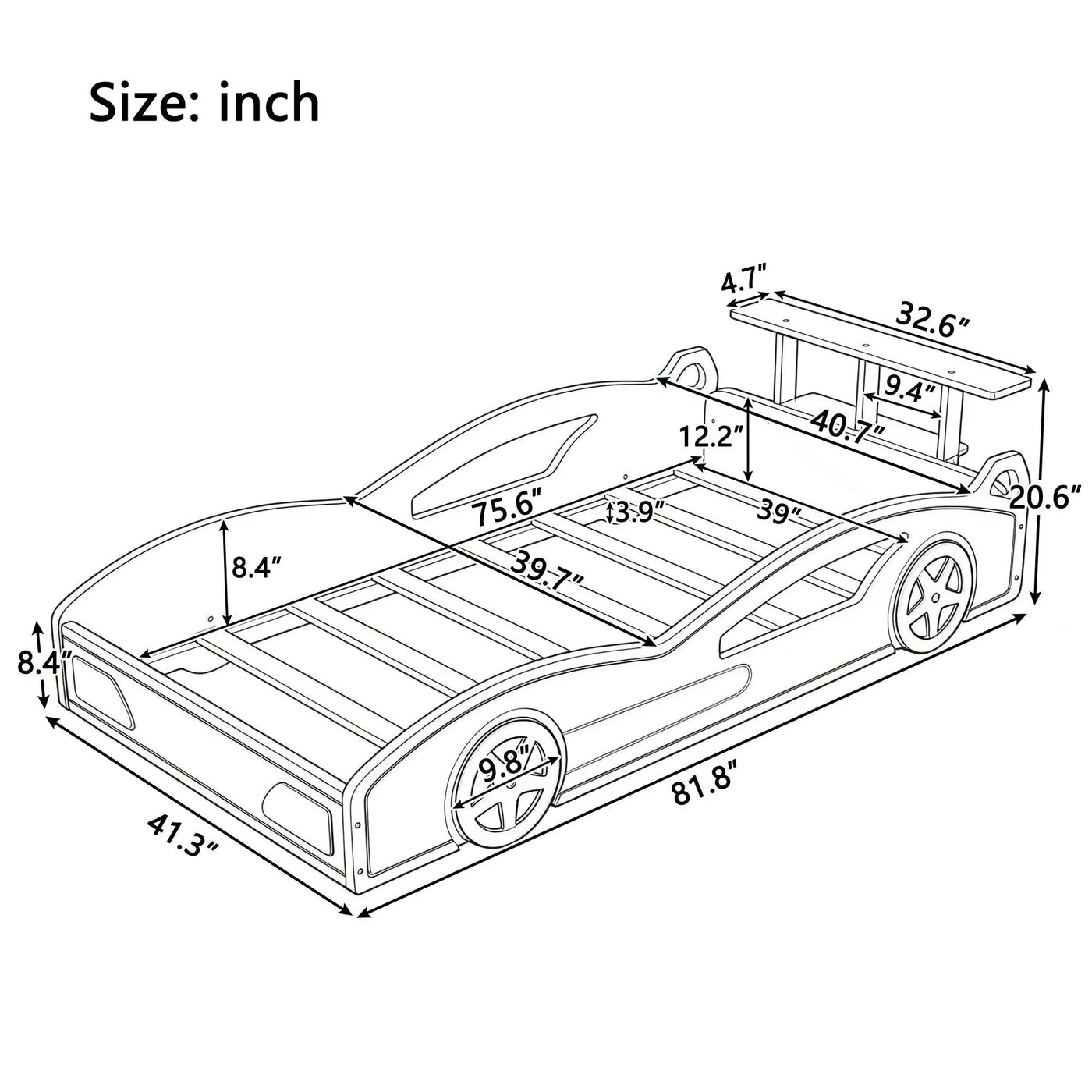 Race Car Platform Bed & Wheels by HouseOfZazla