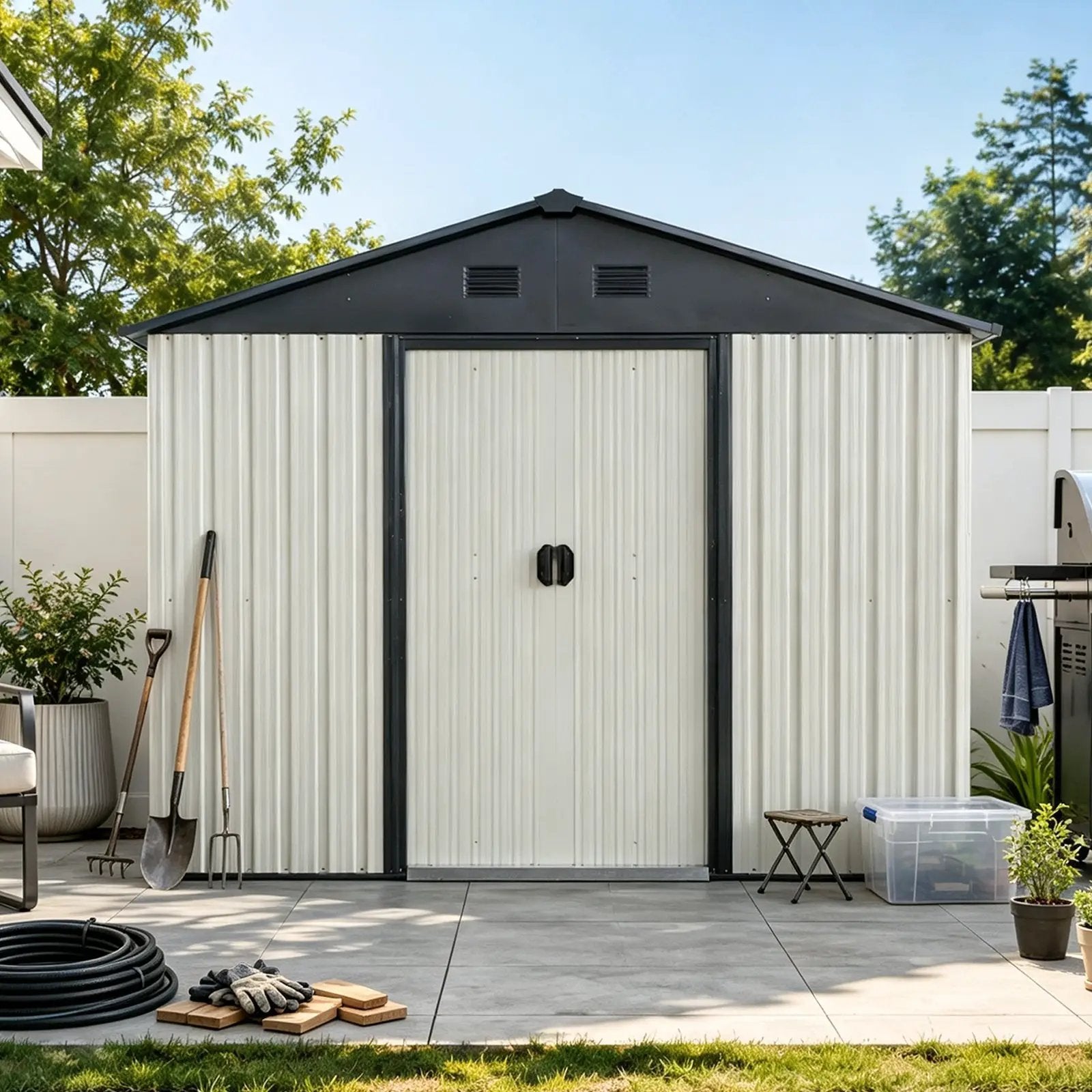 8ft x 4ft Outdoor Metal Storage Shed by HouseOfZazla
