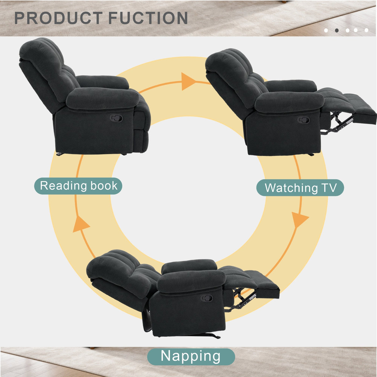 Modern Manual Rocker Recliner Chair, photo 8 of 10