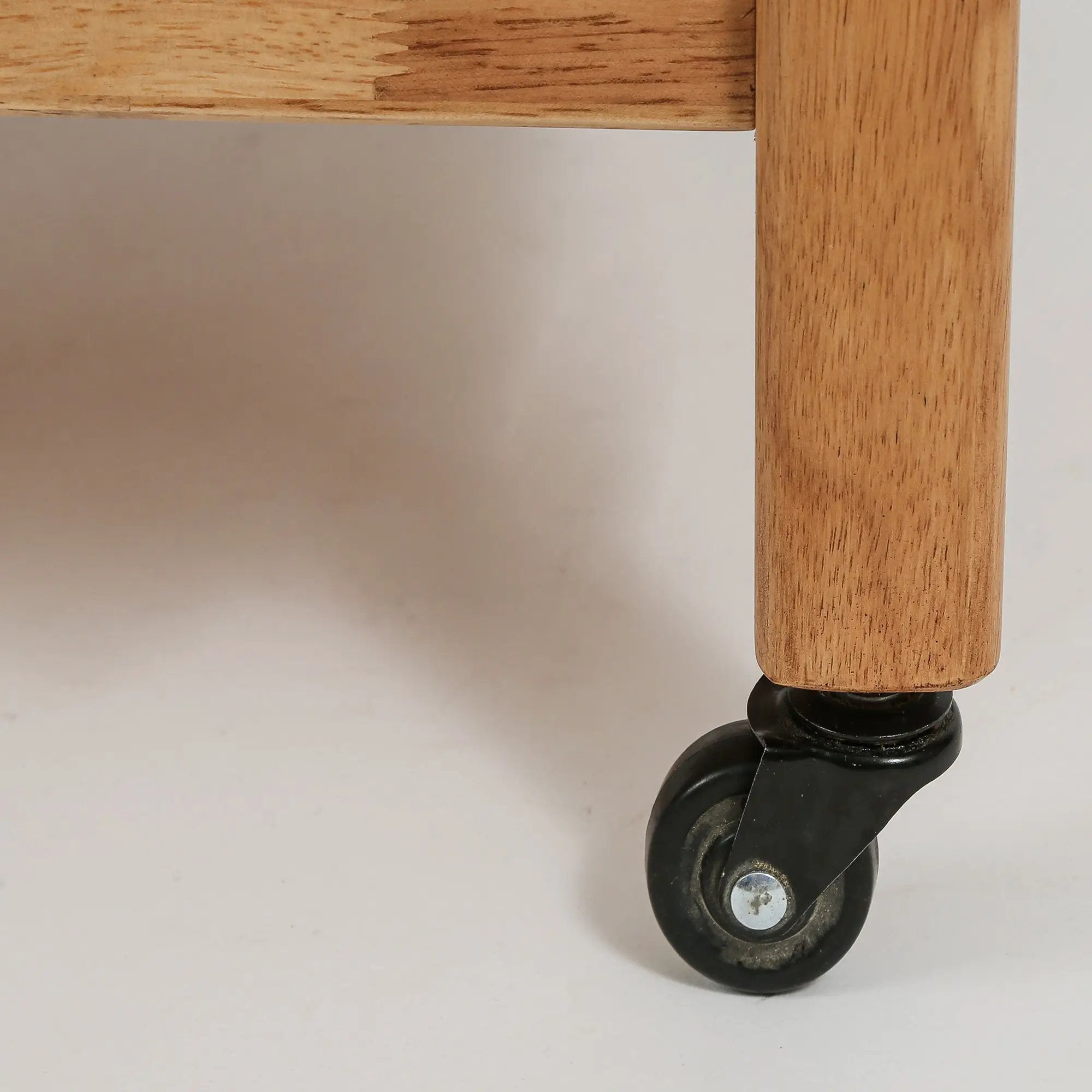 Solid Rubberwood Rolling Side Table by HouseOfZazla