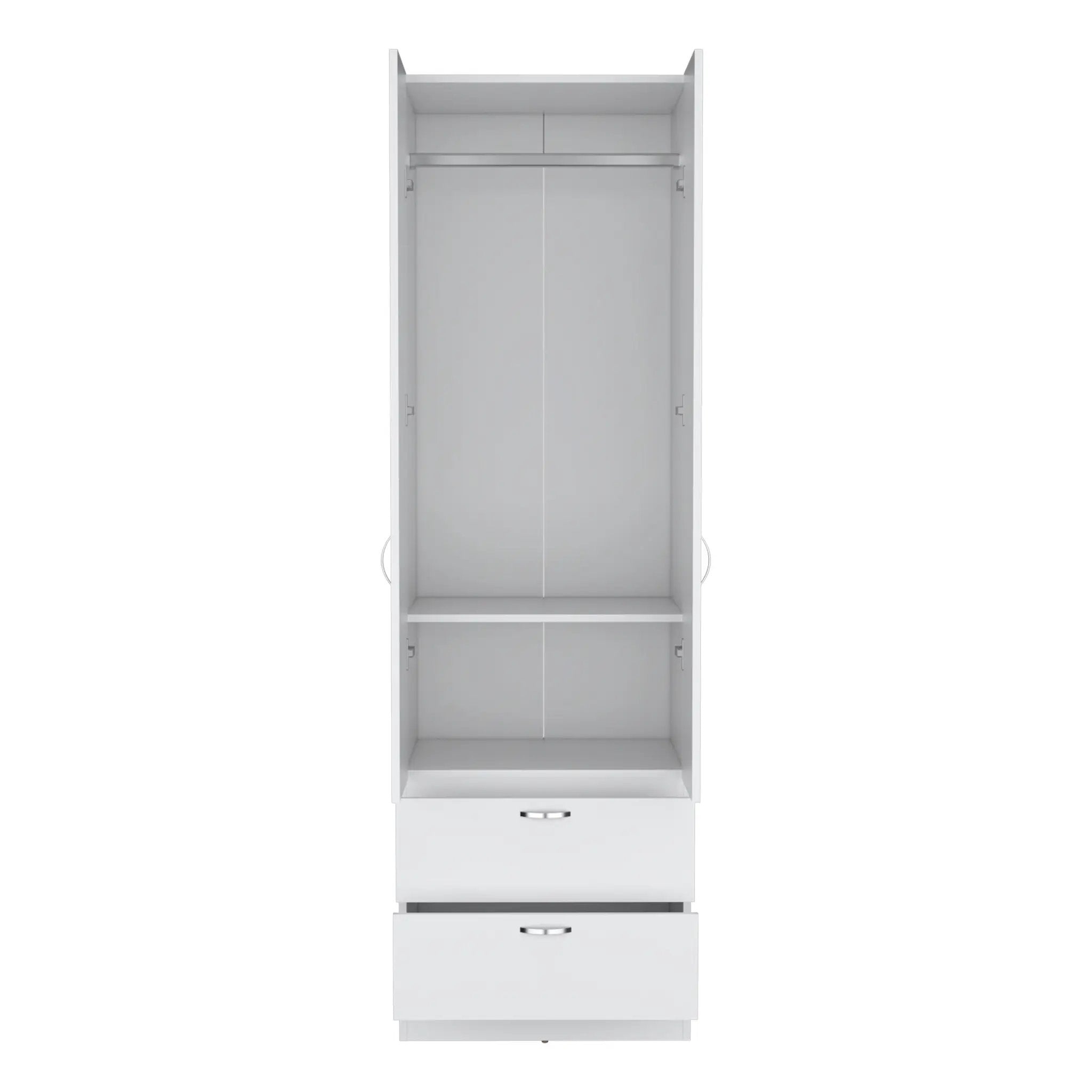 Armoire Wardrobe 76" H, Hanging Rod, 2 Drawers, 1 Shelf by HouseOfZazla