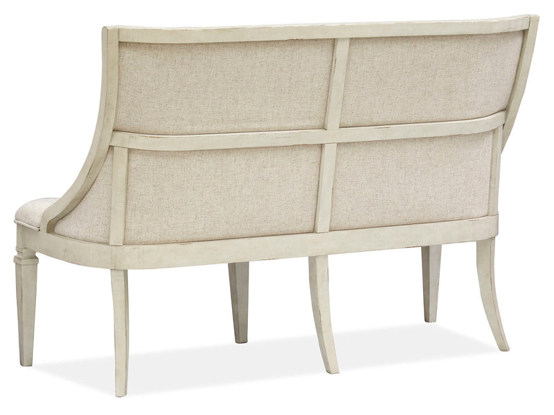 Newport - Bench With Upholstered Seat & Back - Alabaster, photo 5 of 7