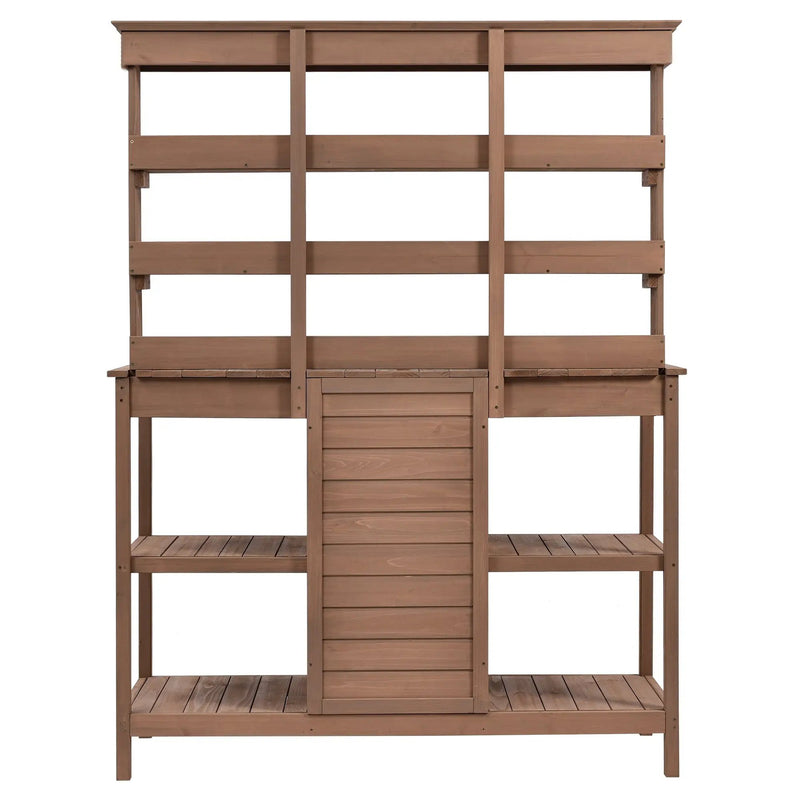TOPMAX 66" Large Outdoor Farmhouse Wooden Potting Bench Table by HouseOfZazla