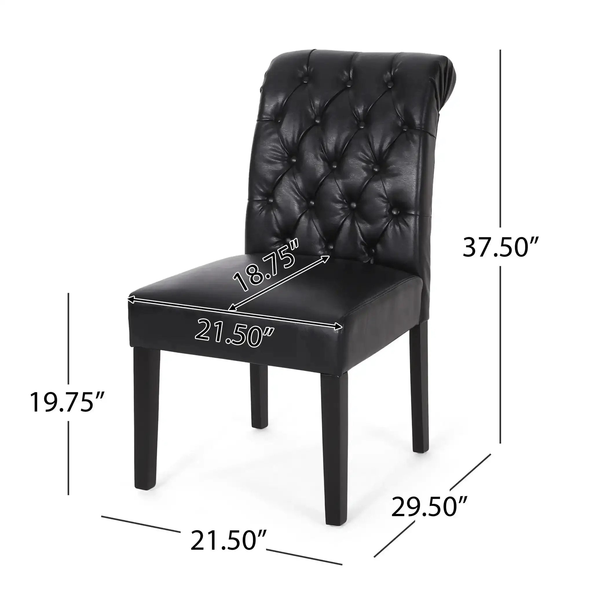 Broxton Tuft Dining Rolltop Chairs With Button Tufted Backrest (Set of 2) by HouseOfZazla