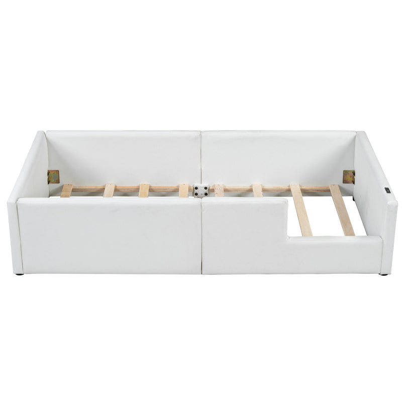 Platform Bed With Guardrail And Charging Station by HouseOfZazla