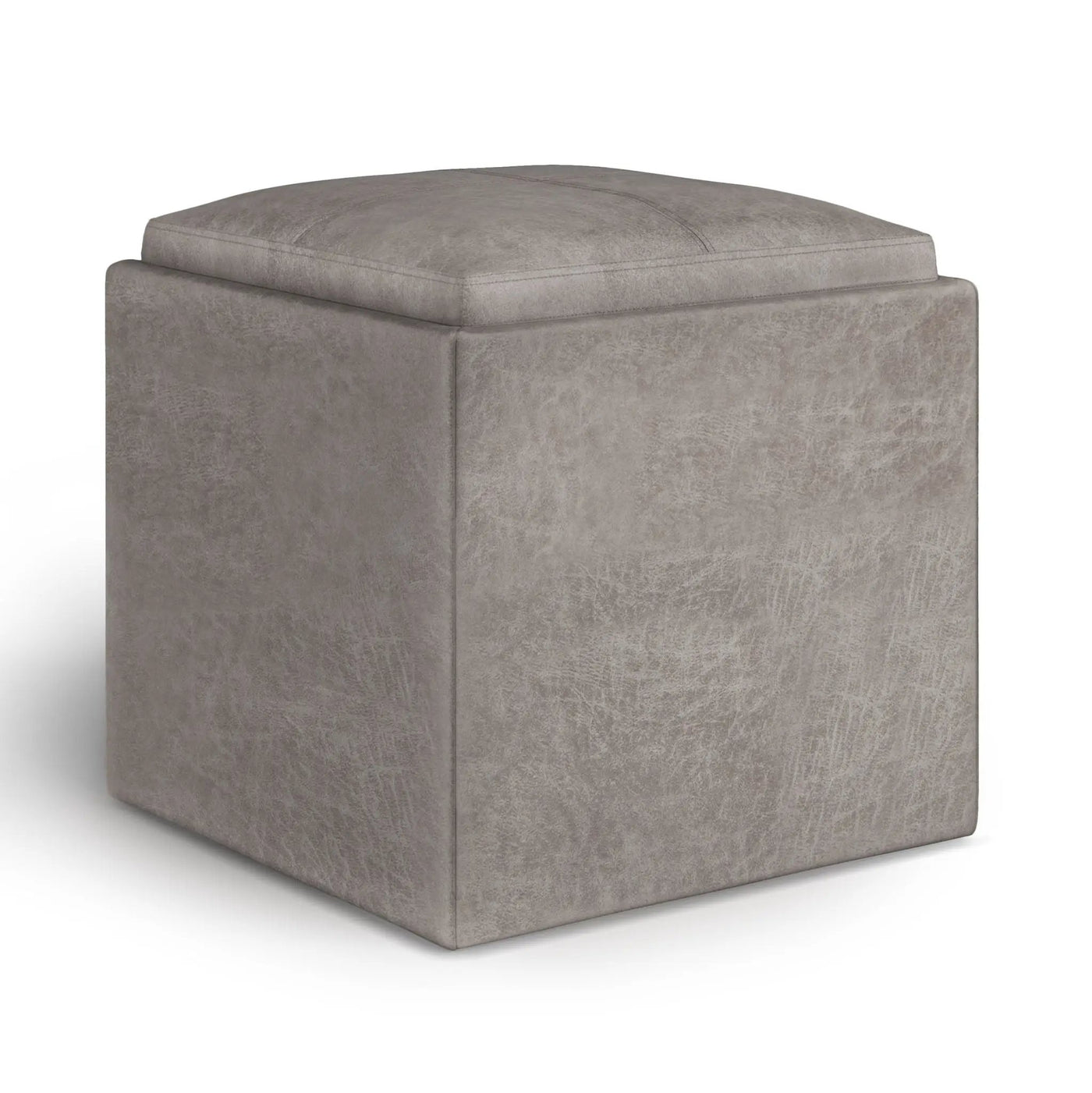 Rockwood - Upholstered Cube Storage Ottoman With Tray by HouseOfZazla