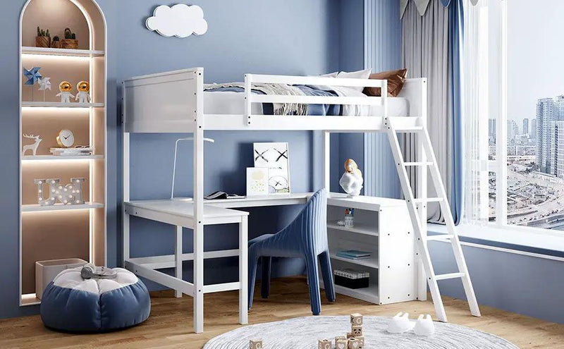 Loft Bed With Shelves With Desk