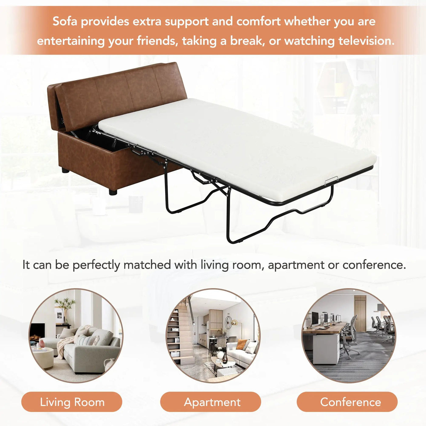 Twin Size Folding Ottoman Sleeper Bed With Mattress Convertible Guest Bed by Unique Piece Furniture