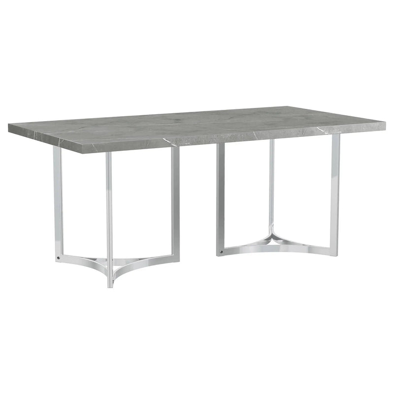 Sterling 72-inch Rectangular Dining Table Grey Faux Marble by Unique Piece Furniture