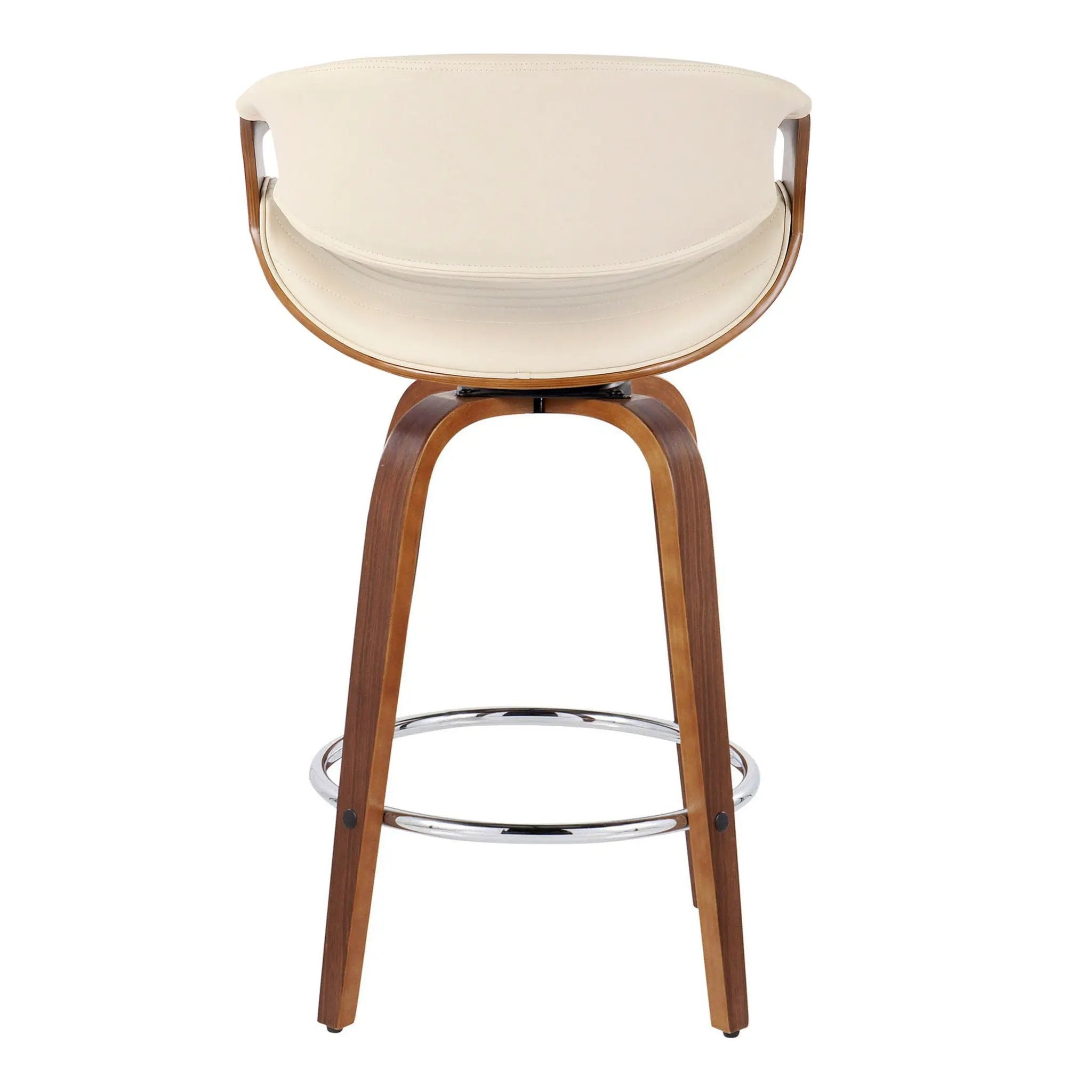 Symphony - Mid Century Modern Fixed Height Counter Stool & Swivel With Round Footrest (Set of 2) by HouseOfZazla