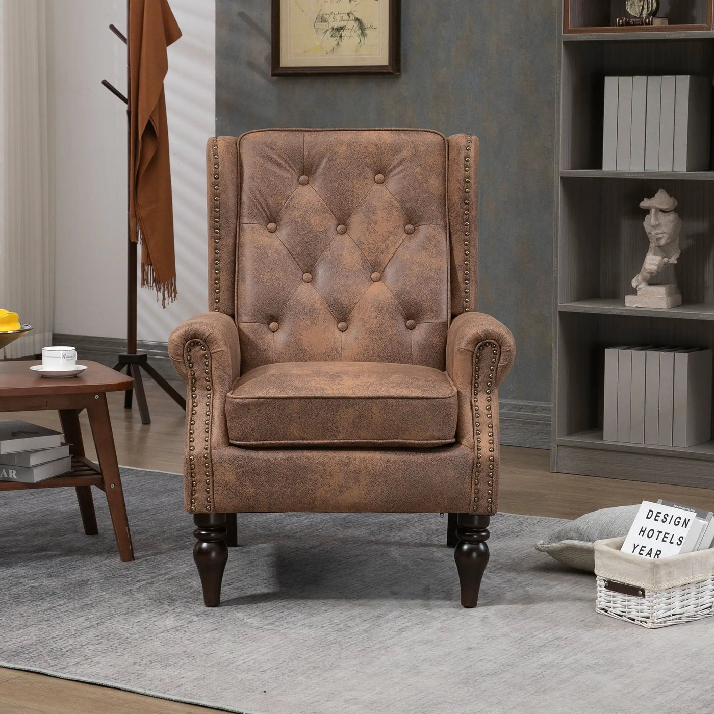 Modern Accent Armchair With Sturdy Wood Legs by HouseOfZazla