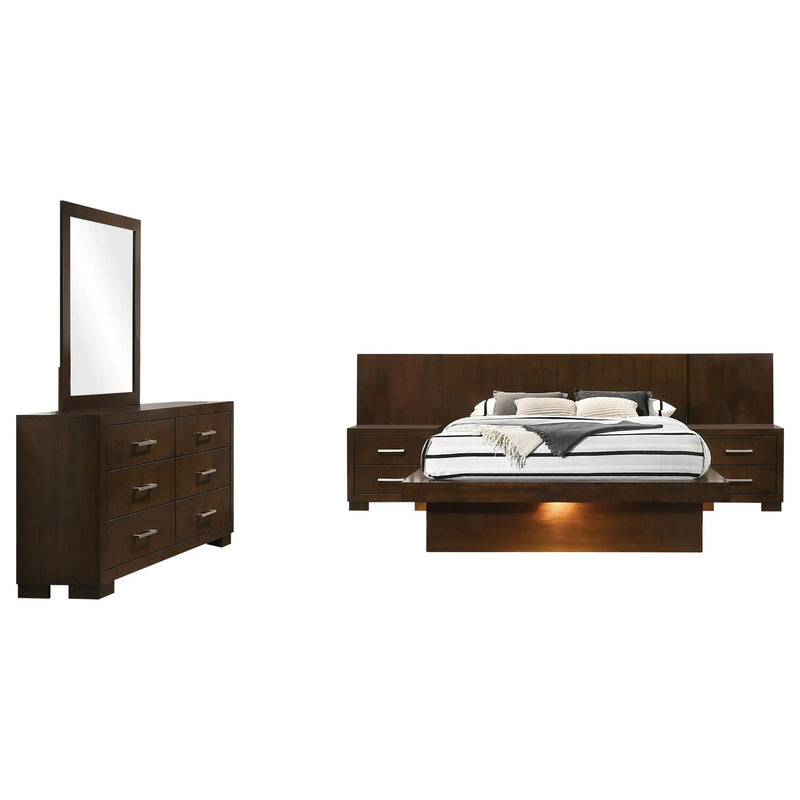 Jessica 5-piece Queen LED Bedroom Set Cappuccino by Unique Piece Furniture