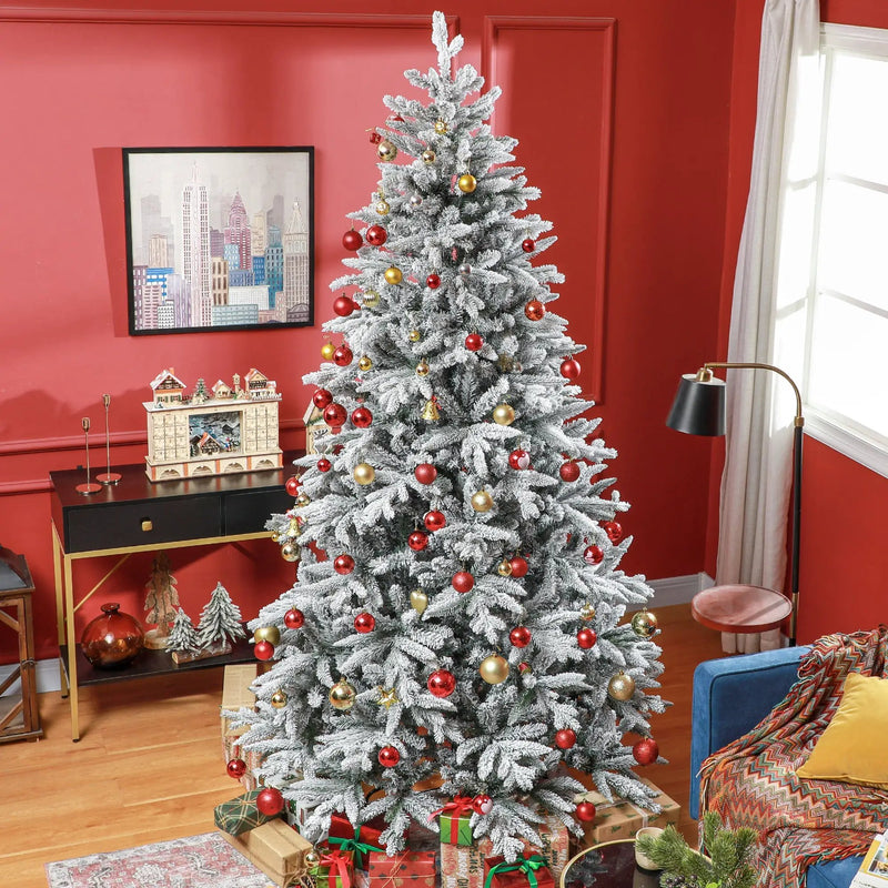 HOMCOM 8ft Snow Flocked Artificial Christmas Tree by HouseOfZazla