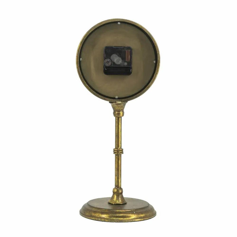 6.5x5.9x15.2' Vintage Inspired Gold Iron Table Clock by HouseOfZazla
