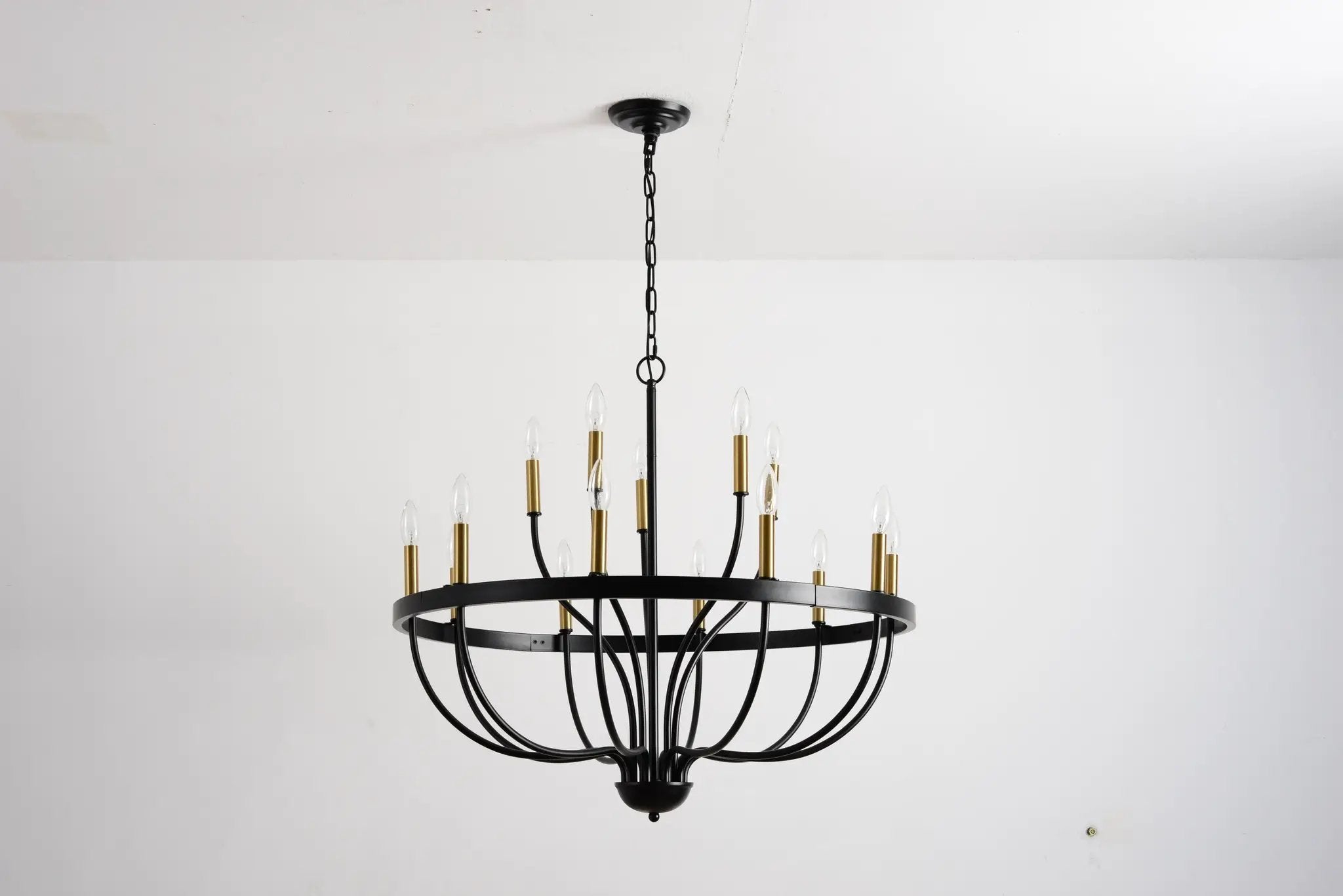 18-Light Industrial Iron Candle Chandelier by HouseOfZazla