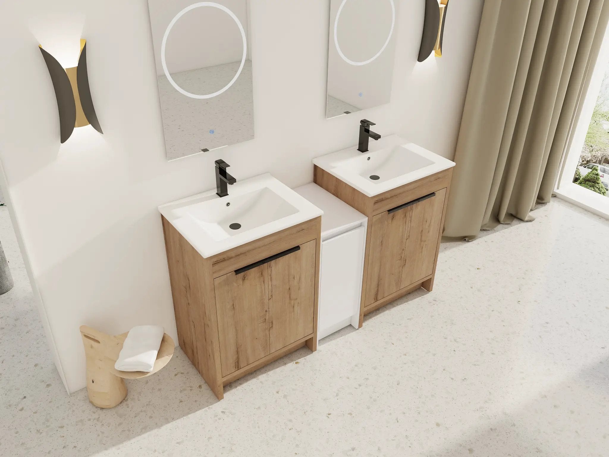 60 Inch Freestanding Bathroom Vanity with Ceramic Sink by HouseOfZazla