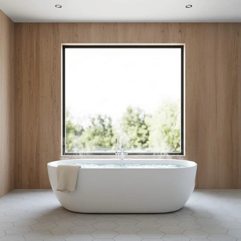 Nuvia Cascade 67-Inch Whirlpool Air Bath Soaking Tub With Adjustable Air Blower [No Faucet] (SAK68427) by SAKSBY WHOLESALE