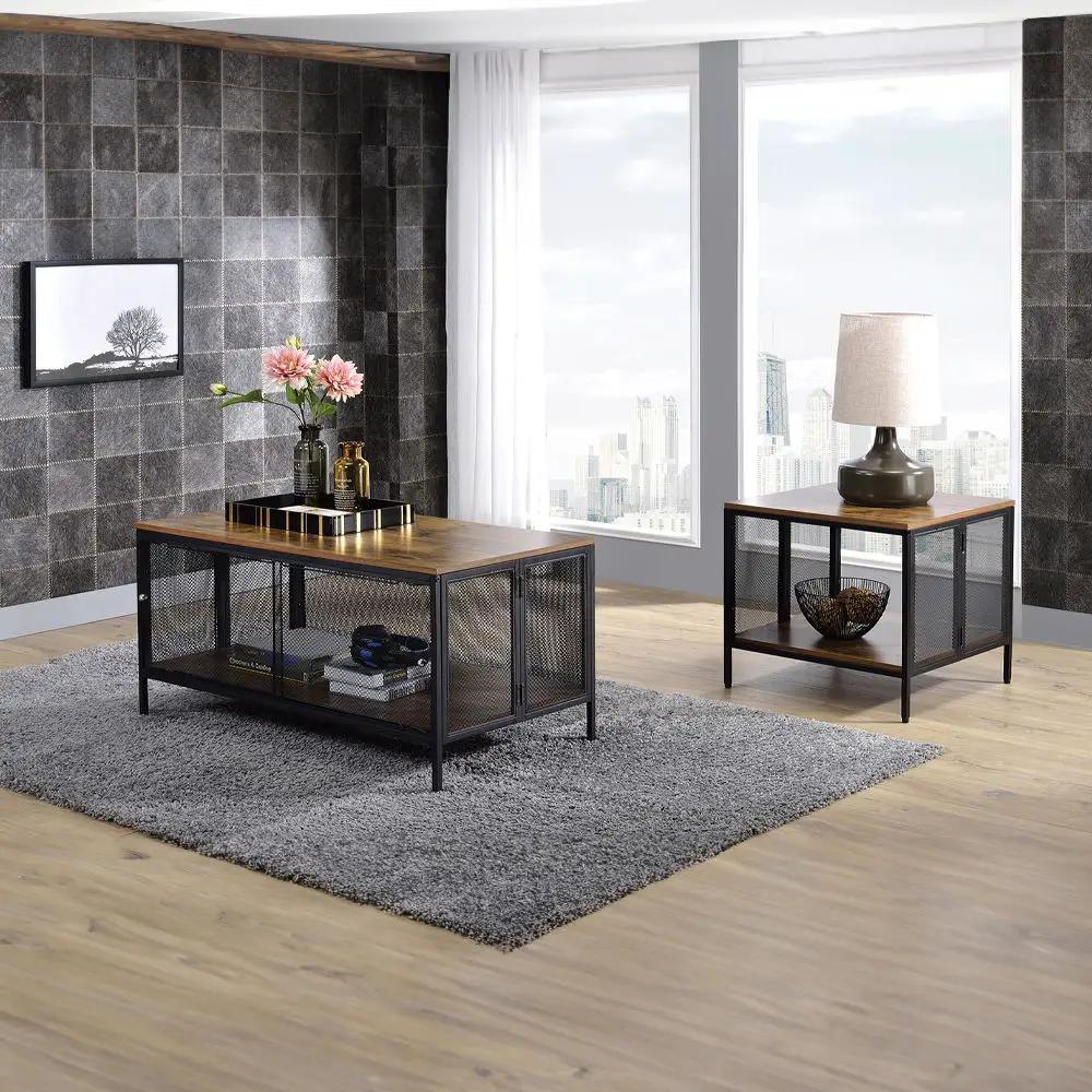 Winam - Coffee Table - Antique Oak & Black by Unique Piece Furniture