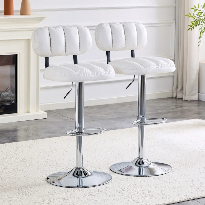 Adjustable Height Bar Stools With Footrest For Kitchen Island (Set of 2) by Unique Piece Furniture