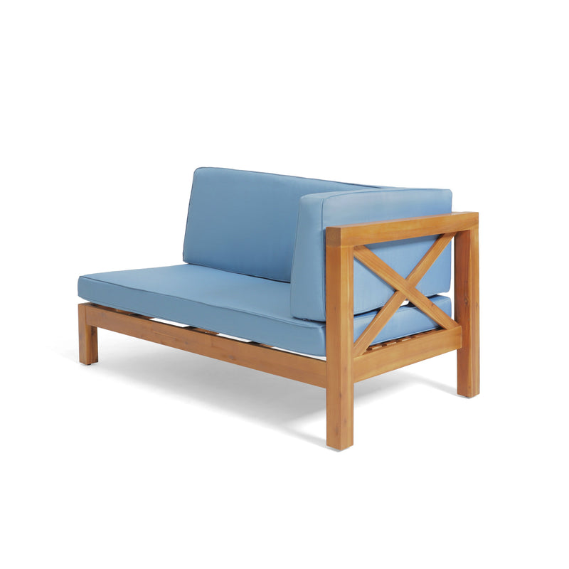 Brava X-Back 4-Piece Sofa Set, Blue by HouseOfZazla