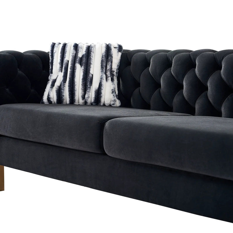 Chesterfield - Modern Tufted Living Room Sofa, 84.25''W Couch by Unique Piece Furniture