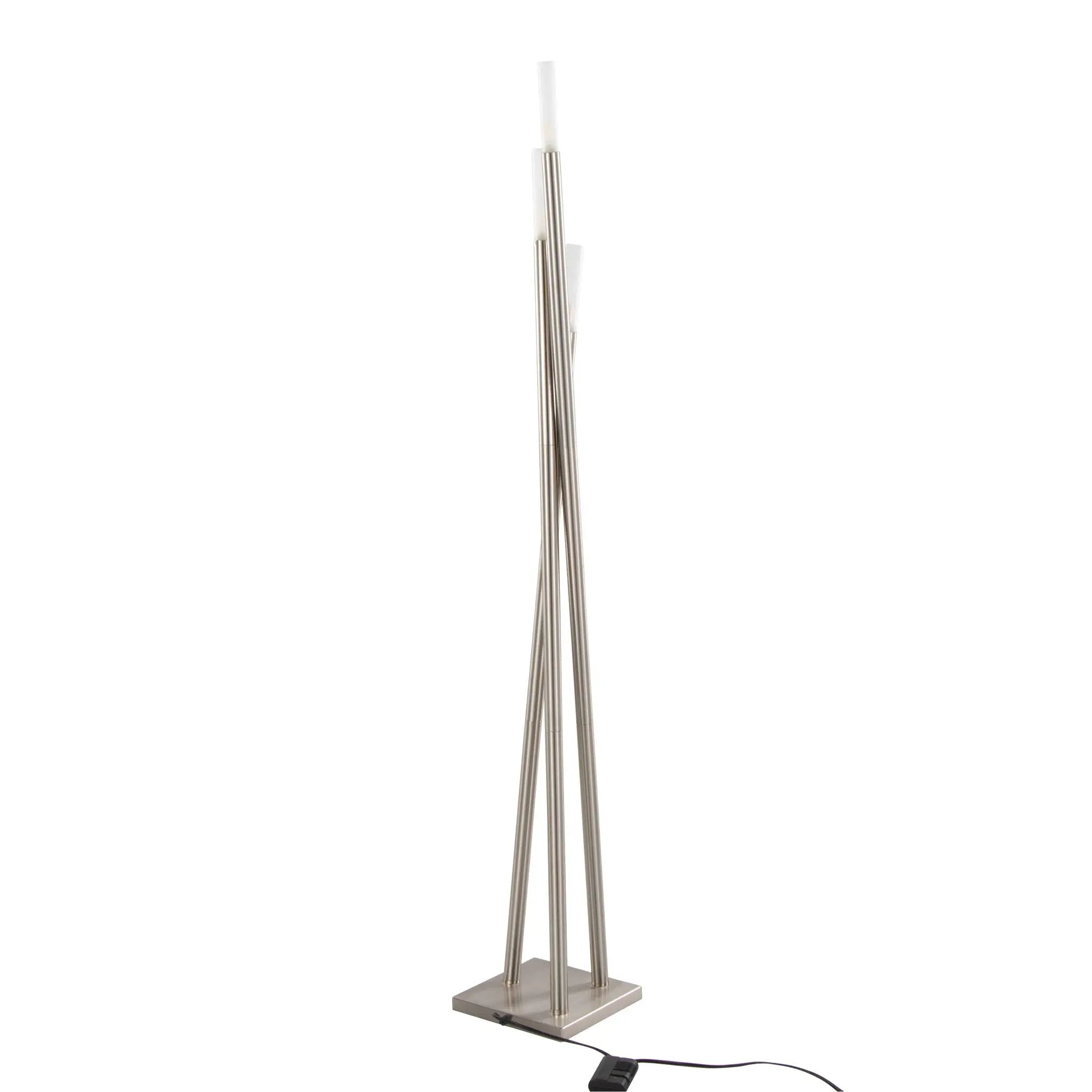 Icicle - Contemporary Floor Lamp - Nickel by HouseOfZazla